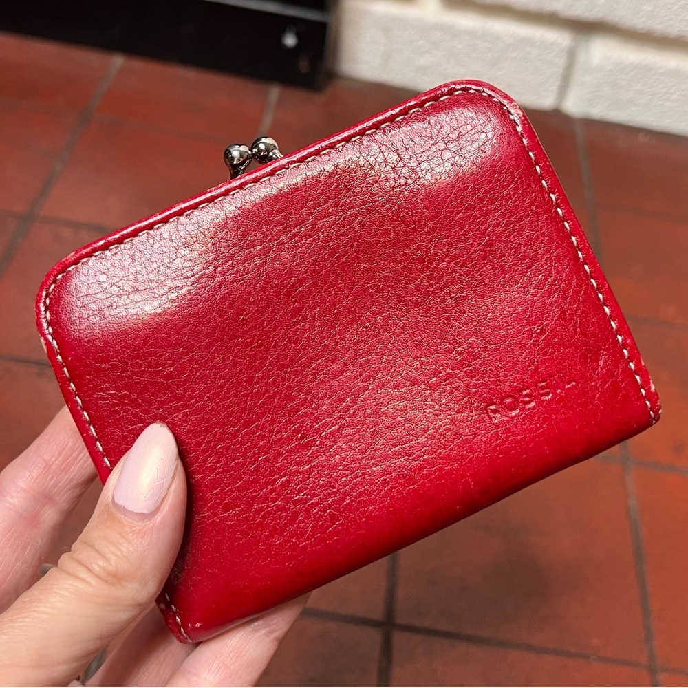 Fossil Red Leather Wallet